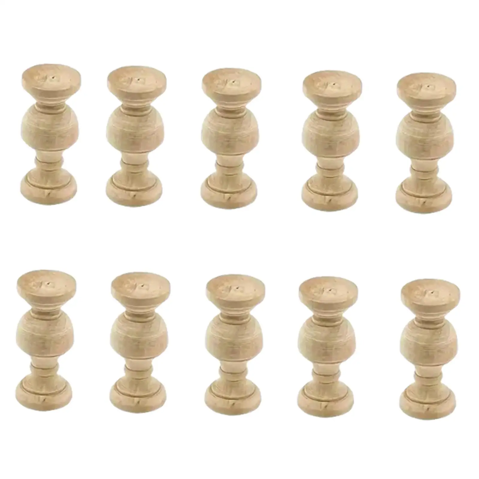 

10Pcs Wooden Finials Decorative Unfinished Wooden Ornaments Home Decoration Delicate for Indoor Use Bed Post Finials Toppers