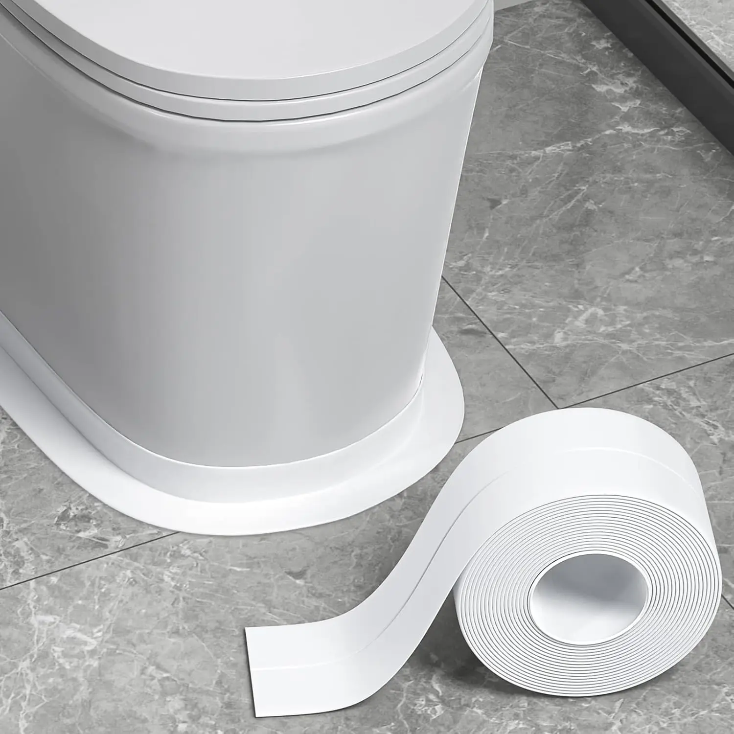 

White Self-Adhesive Caulk Tape, Waterproof Seal Strip for Kitchen, Bathroom, Sink, Bathtub (1.5" x 10.5Ft)