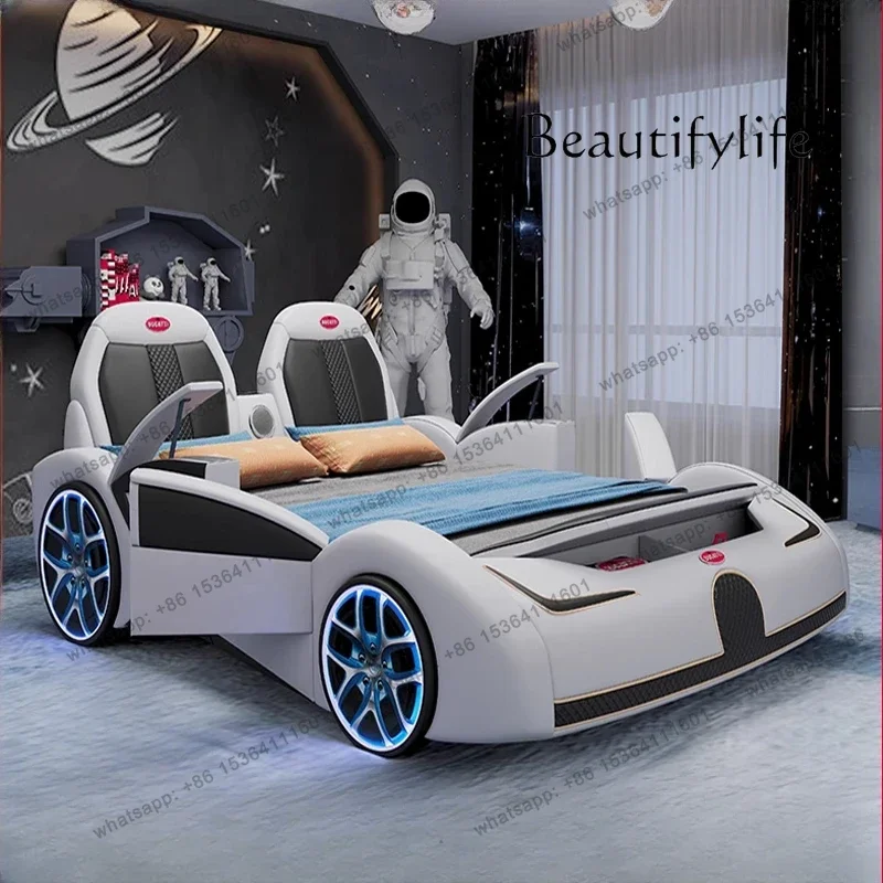 หัวเตียงดีไซน์ทันสมัยเต็มรูปแบบ โครงเตียงแบบรถหรูหรา ขนาดคิงไซส์ เฟอร์นิเจอร์ห้องนอนทันสมัย