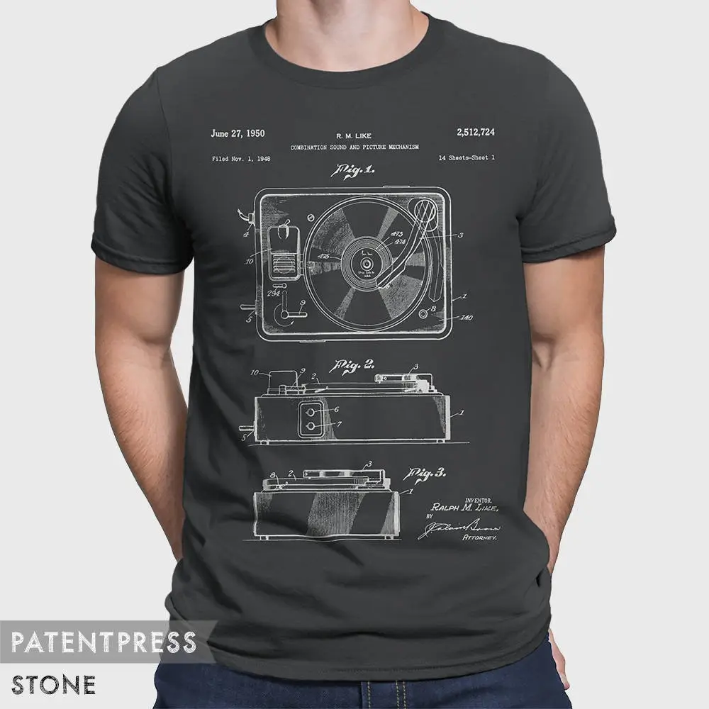 Music T Shirt For Lover Audiophile DJ Boyfriend Record Player Turntable Hipster P230