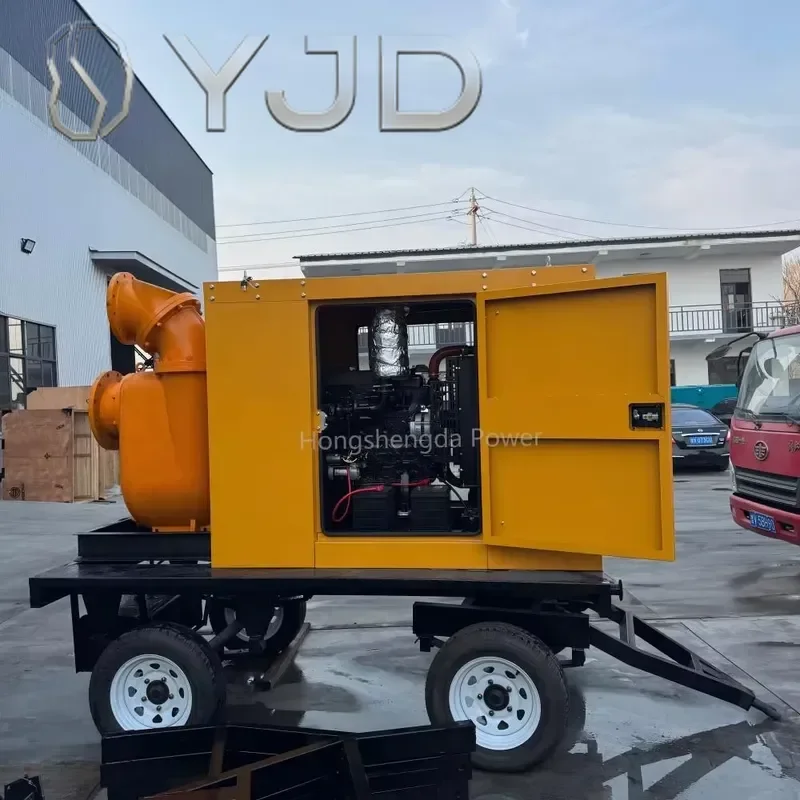 Self-priming Diesel Engine Cast Iron Water Pump 200-500 M³/h Control Irrigation Emergency Trailer-type High Flow Genset CE