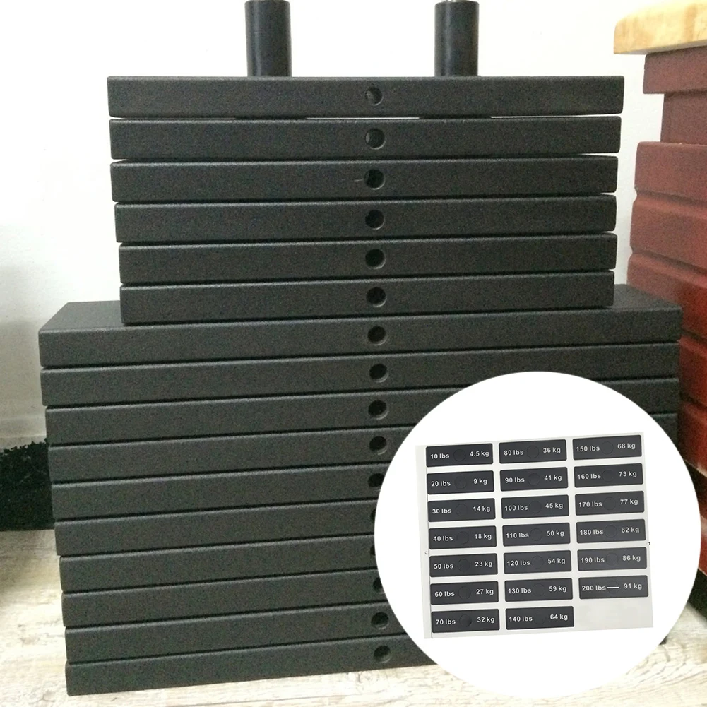 Fitness Equipment Weight Stickers Gym Weight Stack Labels Number Sticker4.5-91kg Portable Fitness Accessories