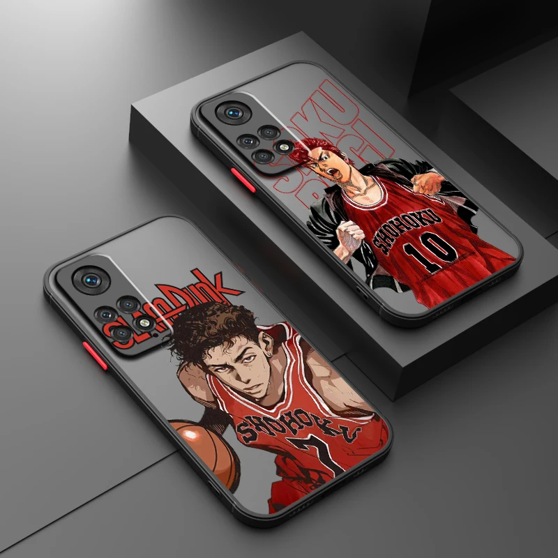 

S-Slam Dunk S-Sakuragi Self Frosted Translucent For Redmi Note 13 12 12S 12T 11 11T 11E 10 10S 9 Pro Plus 5G Back Phone Case