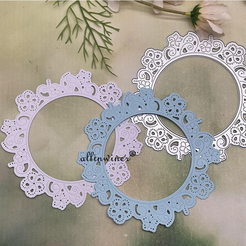 

Dot frame of flowers Metal Cutting Dies Stencils Die Cut for DIY Scrapbooking Album Paper Card Embossing