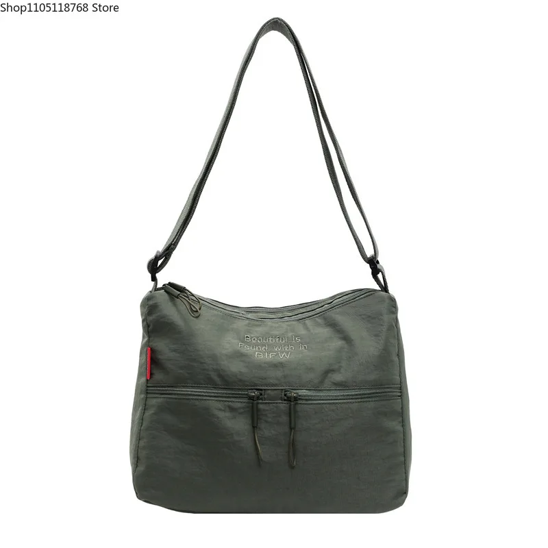 حقيبة كتف نسائية ذات سعة كبيرة النسخة الكورية حقيبة كتف بسيطة مائلة حقيبة حمل للطلاب