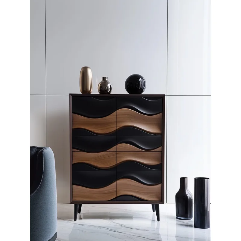 

Italian walnut chest cabinet, bedroom drawer storage locker, entrance cabinet, living room solid wood side cabinet