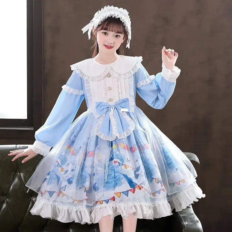 Women Alice Lolita Angel Pink Cotton Princess Dress Court-Style Gothic Tank Dress Costume Cute Anime Maid Layer Dress For Girls