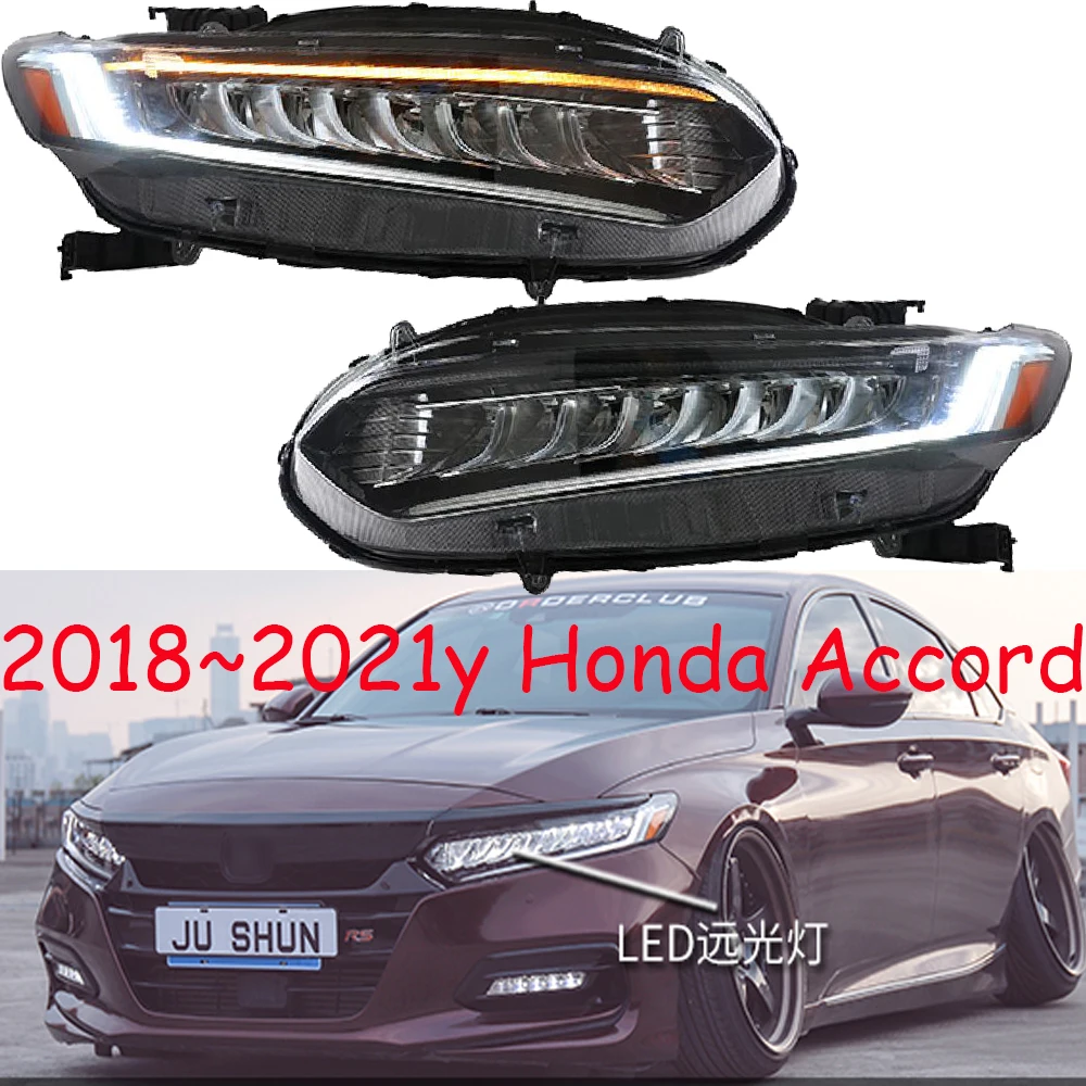 1set car bumper headlamp for Accord headlight 2018~2021y ALL IN LED DRL car accessories head light Accord fog light