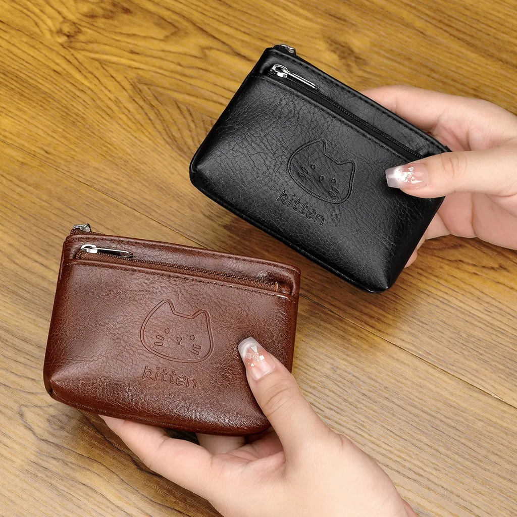 Card Holder Mini Mini Card Holder Pu Leather Coin Purse Embossed Coin Purse For Key Storage Shopping Id Document Storage