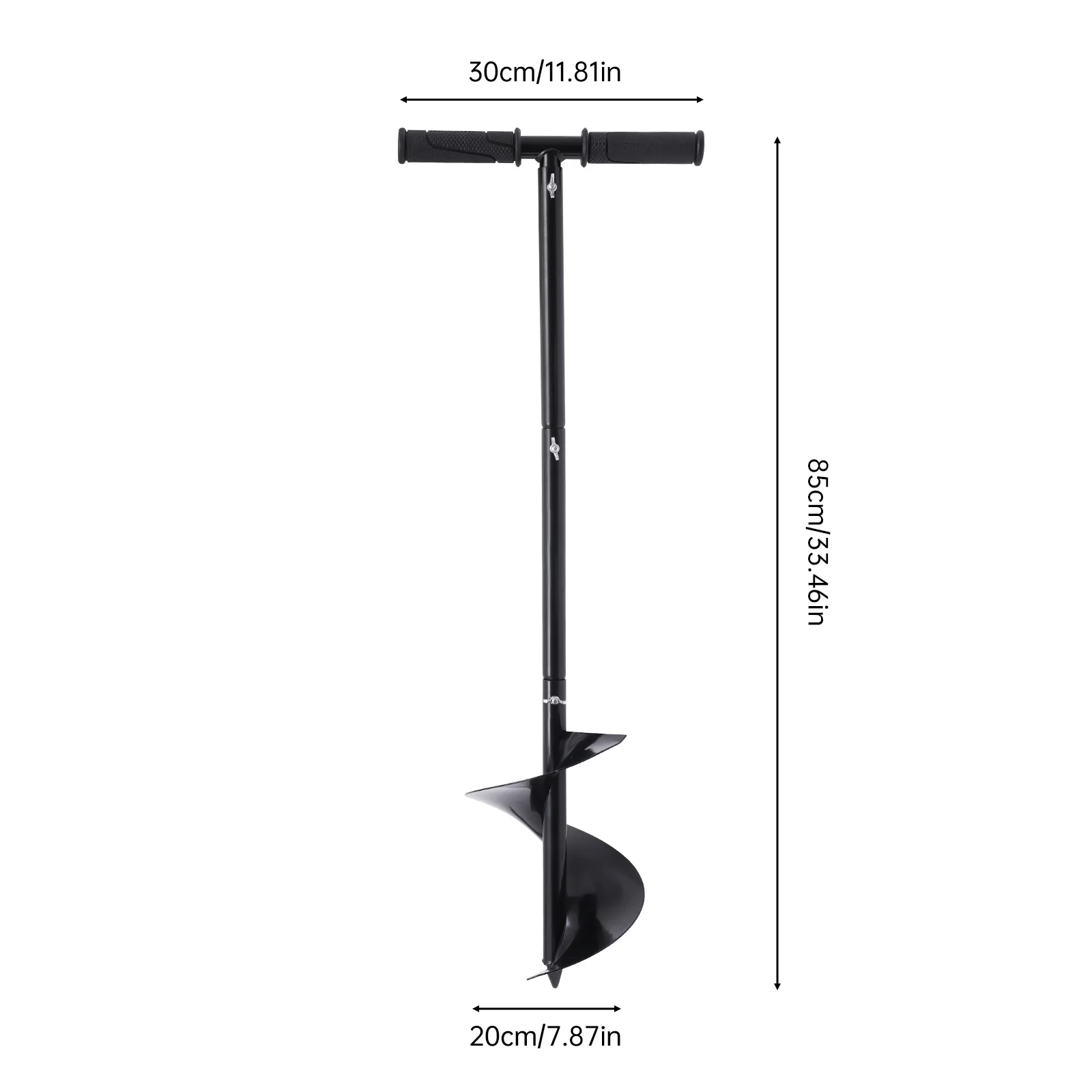 7in Wide Manual Hole Digger - 33in Spiral Drill Auger Post Hole Digger For Gardening Fence Posts & Beach Umbrella Stakes