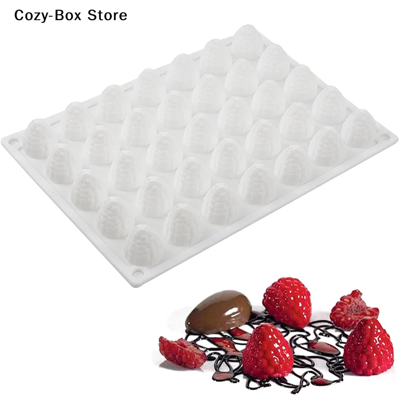 [ZY]DIY Pudding Dessert 3D Raspberry Fruit Ice Cream Silicone Mold Chocolate Mousse Mould Pastry Baking Pan Cake Decoration Tool