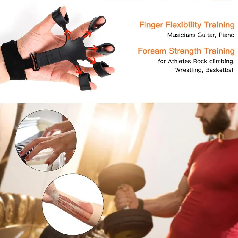 Finger Gripper Finger Exerciser Guitar Finger Exerciser 6 Resistant Levels Recovery Physical Tools Hand Strengthener For Patient image 5
