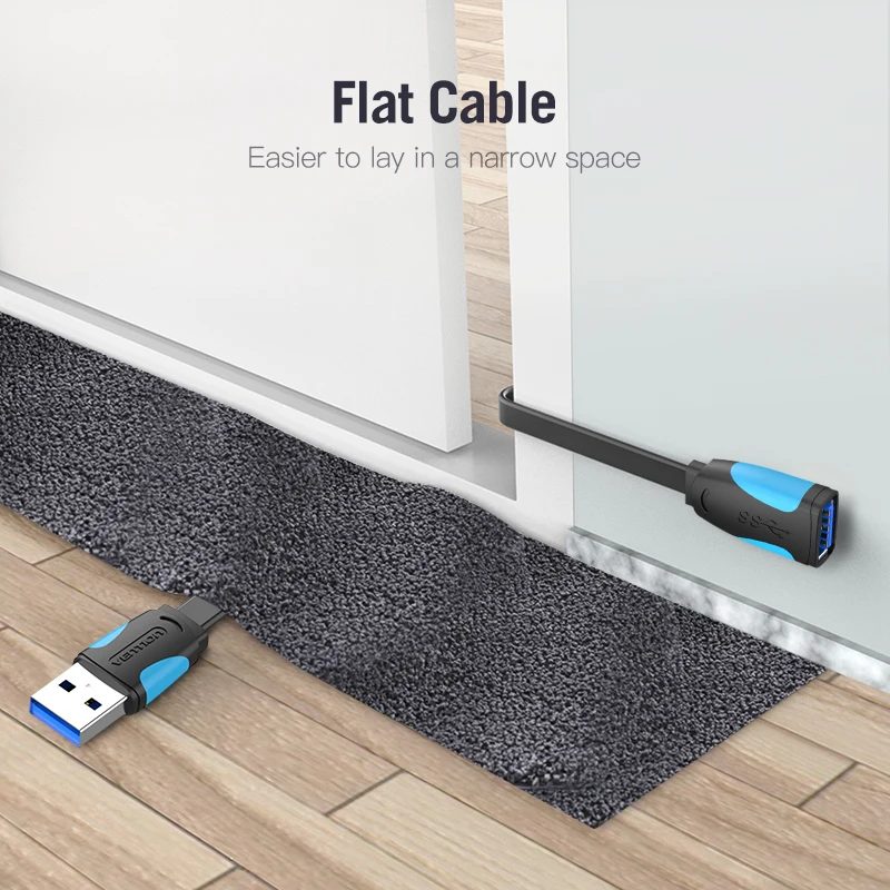 Удлинительный кабель Vention USB 3.0 «папа-мама» для смарт-ноутбука, ПК, ТВ, 5 Гбит/с, быстродействующий USB-удлинитель