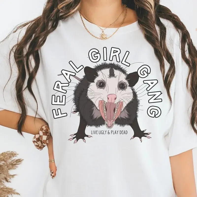Feral Girl T Shirt Live Ugly Possum Gang Gutter Rat S
