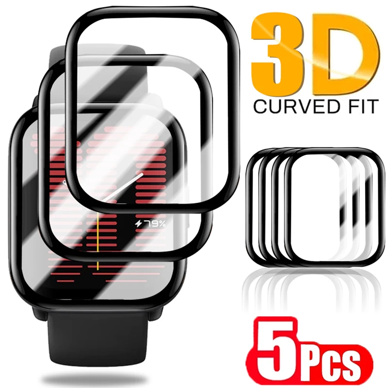 5pcs Soft Film For Xiaomi Watch Amazfit GTR 2 GTS 3 4 POP Pro Mini 9D Curved Screen Protector for amazfit Bip S Lite BIP U bip 3