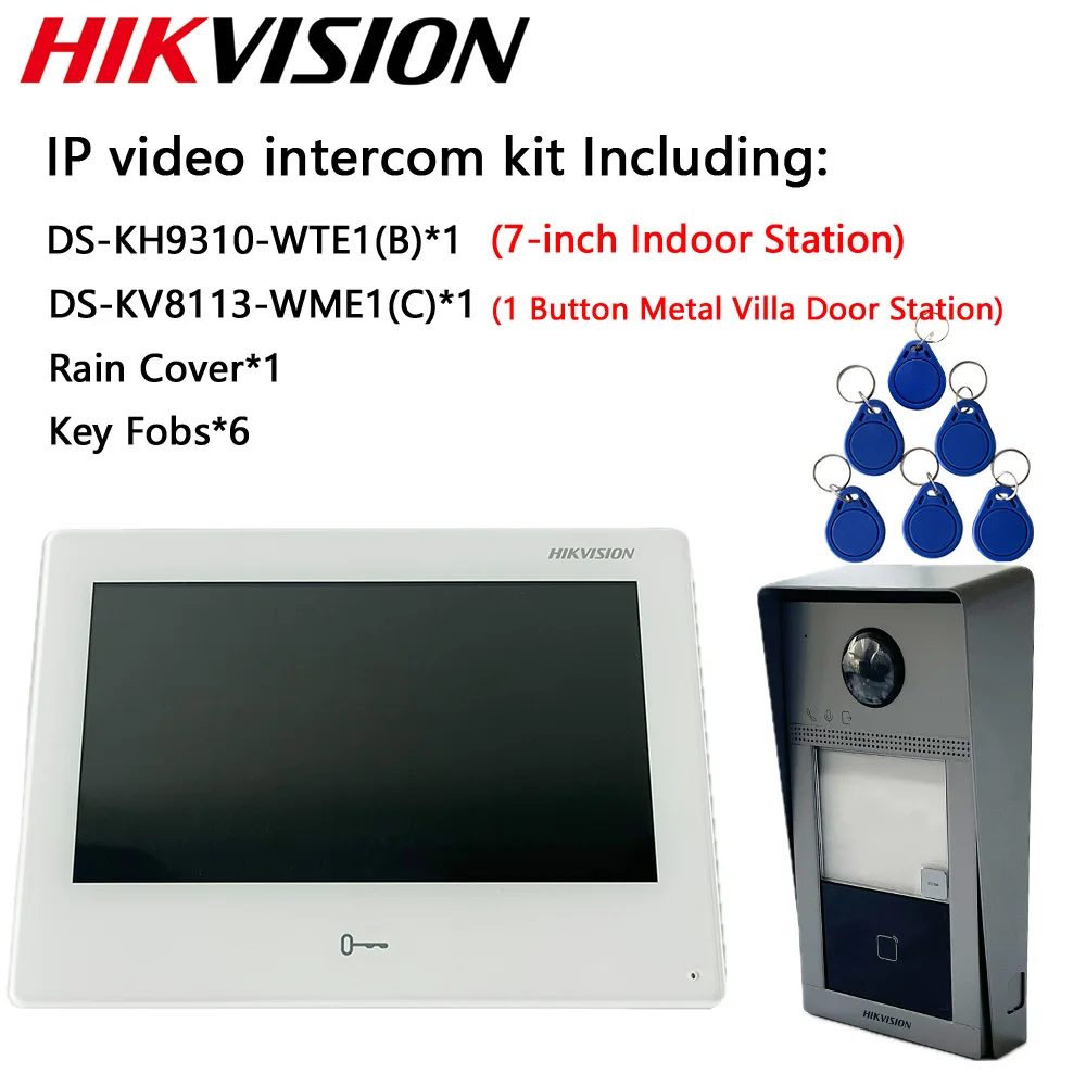 Hikvision 7-inch IP-video-intercomkit DS-KH6320-WTE1 DS-KH6350-WTE1 DS-KH8350-WTE1 DS-KH9310-WTE1(B) DS-KV8113-WPE1(C) Station