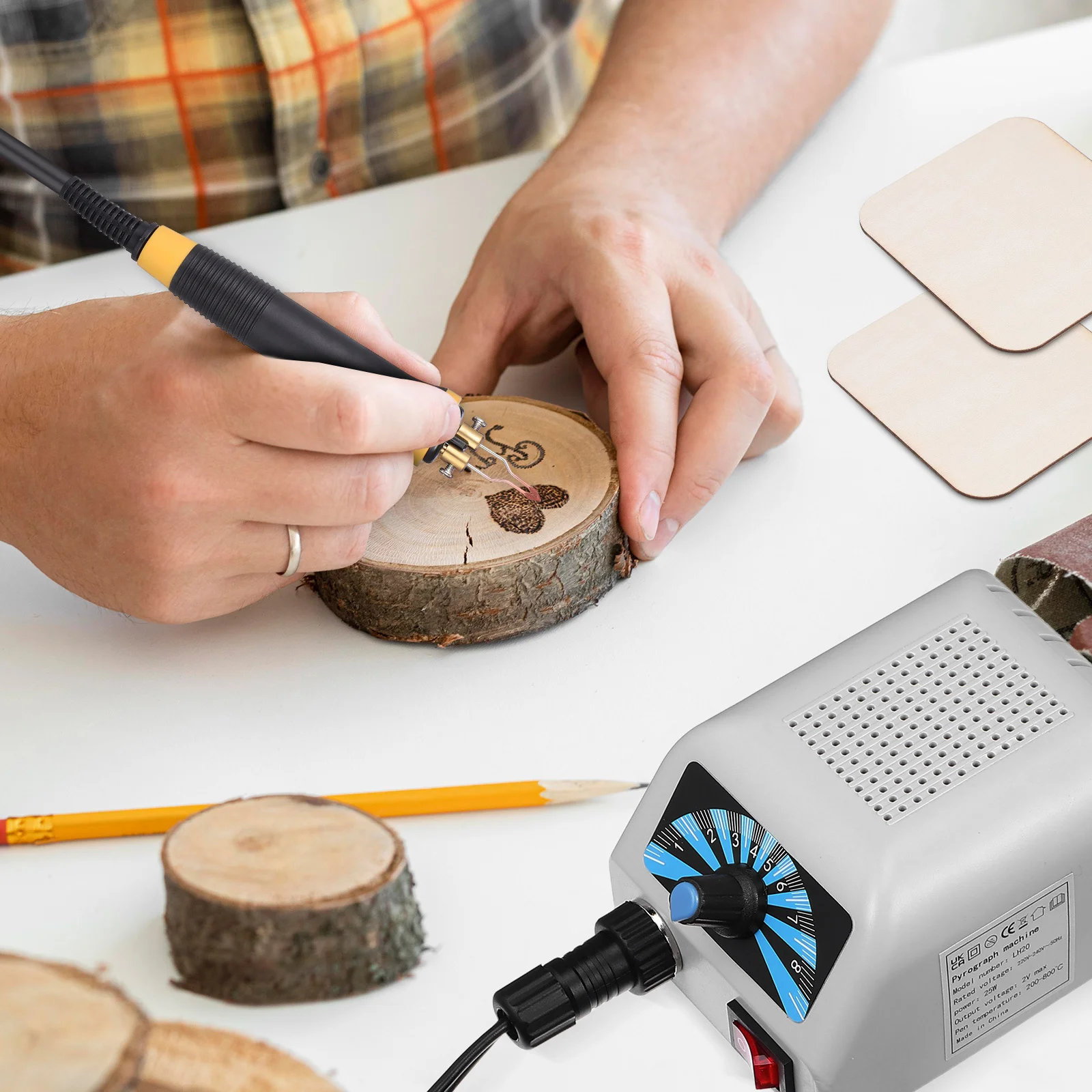 

Professional Wood Burning Pen Set for Pyrography Engraving and Embossing Multisurface Use on Paper Creative DIY Kit