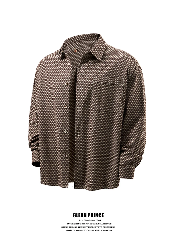 

Мужская длинная рубашка GPstudio в клетку, весенняя, в американском молодежном стиле, свободная, повседневная, на пуговицах, модное пальто