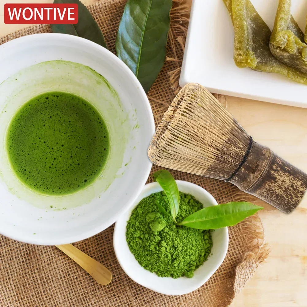 Bambú negro japonés 80/100 estilo Matcha batidor de té cepillo accesorios de té para hacer té Matcha