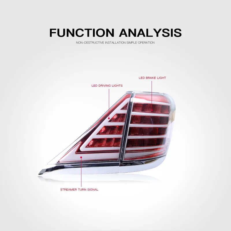 Full LED Taillights Rear Light Modified 2th Gen AH20 Alphard Tail Lights 2008-2015 For Toyota Vellfire