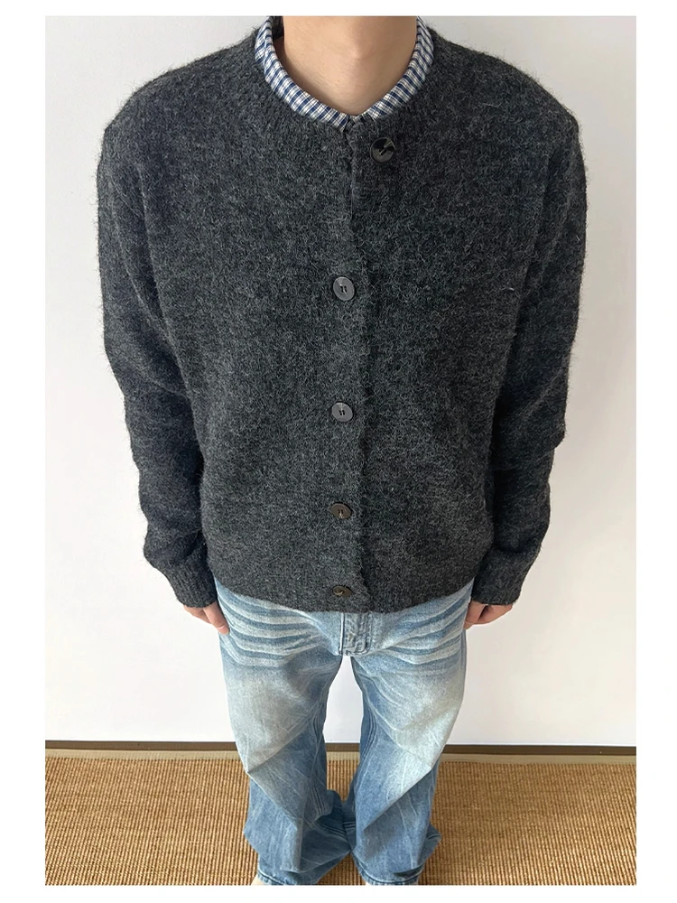 Morbido e accogliente americano Sle Cleanfit rotondo Ne maglione lavorato a maglia cappotto bottone singolo uomo donna autunno casual faion coppia vestiti