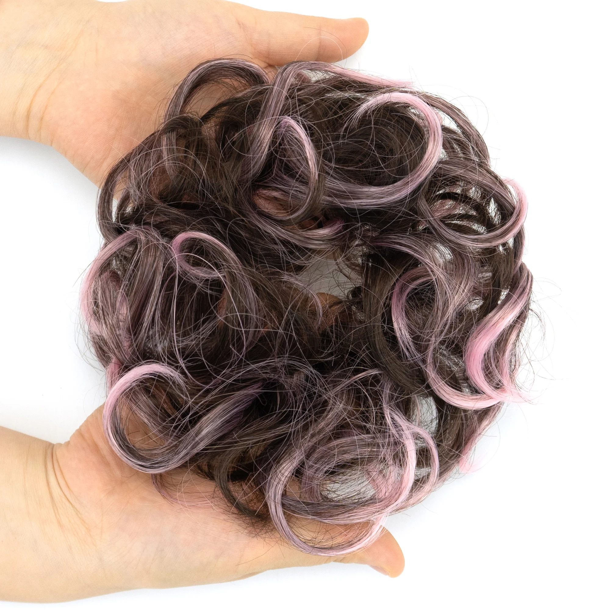 Soowee 30 kolorów włosów syntetycznych Hairband fioletowy czarny Scrunchie przyrząd do koka z włosów Chignon włosy z włókna wysokowytrzymałego