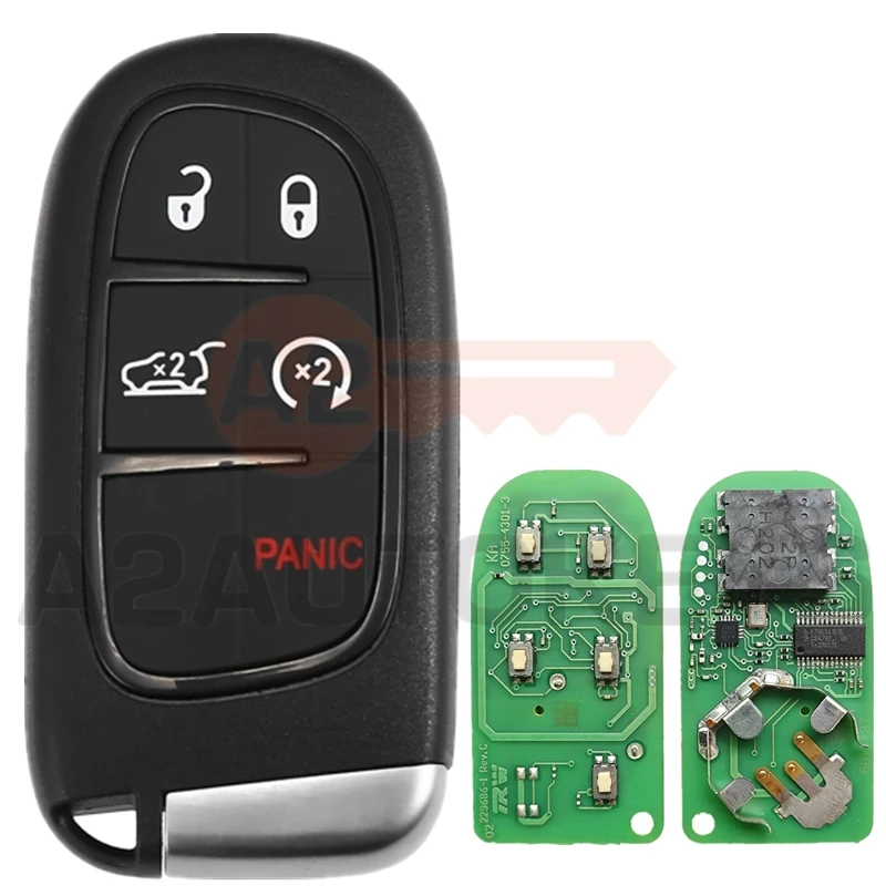 A2AUTOKEYS Original GQ4-54T 433.92 MHZ ID46 Chip Keyless-Go Remote Car Key For Dodge Ram 1500 2500 3500 2014 2015 2016 2017 2018