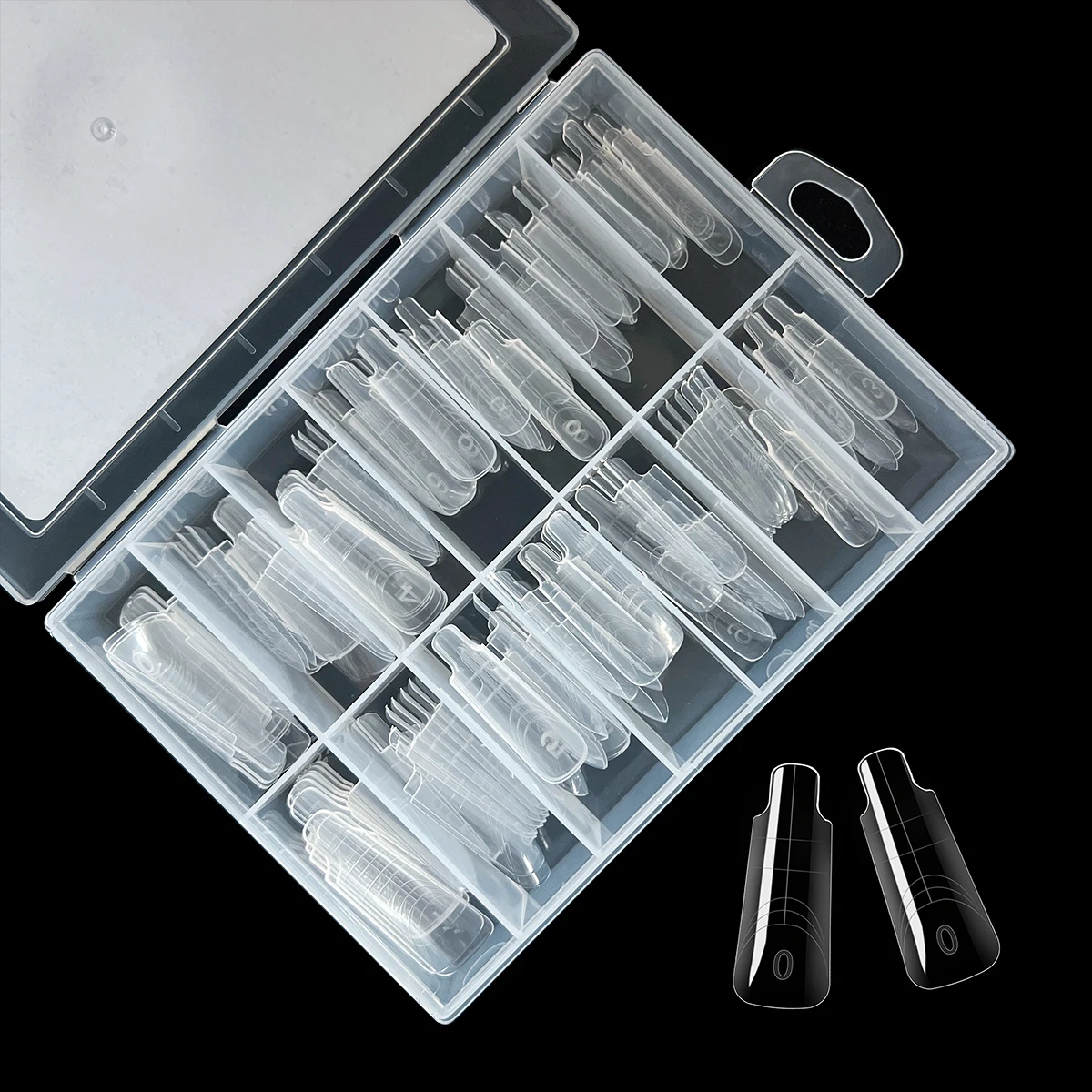 70/140Pcs Dual Form Quick Building Gel Mold Full Cover Acrylic False Nail Tips Nail Extension Molds Multiple Shapes with Number