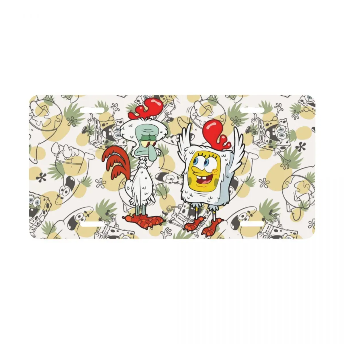 

Изготовленный на заказ номерной знак «Губка Боб» косметический знак забавный мультфильм декоративный передний номерной знак автомобиля 12x6 дюймов