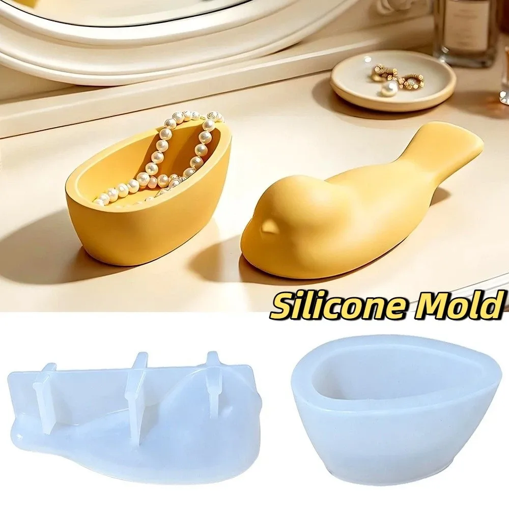

Creative Non-stick Bird Storage Box Mold Soft with Lid Storage Jar Mold DIY Crafts 3D Resin Mold Resin Casting