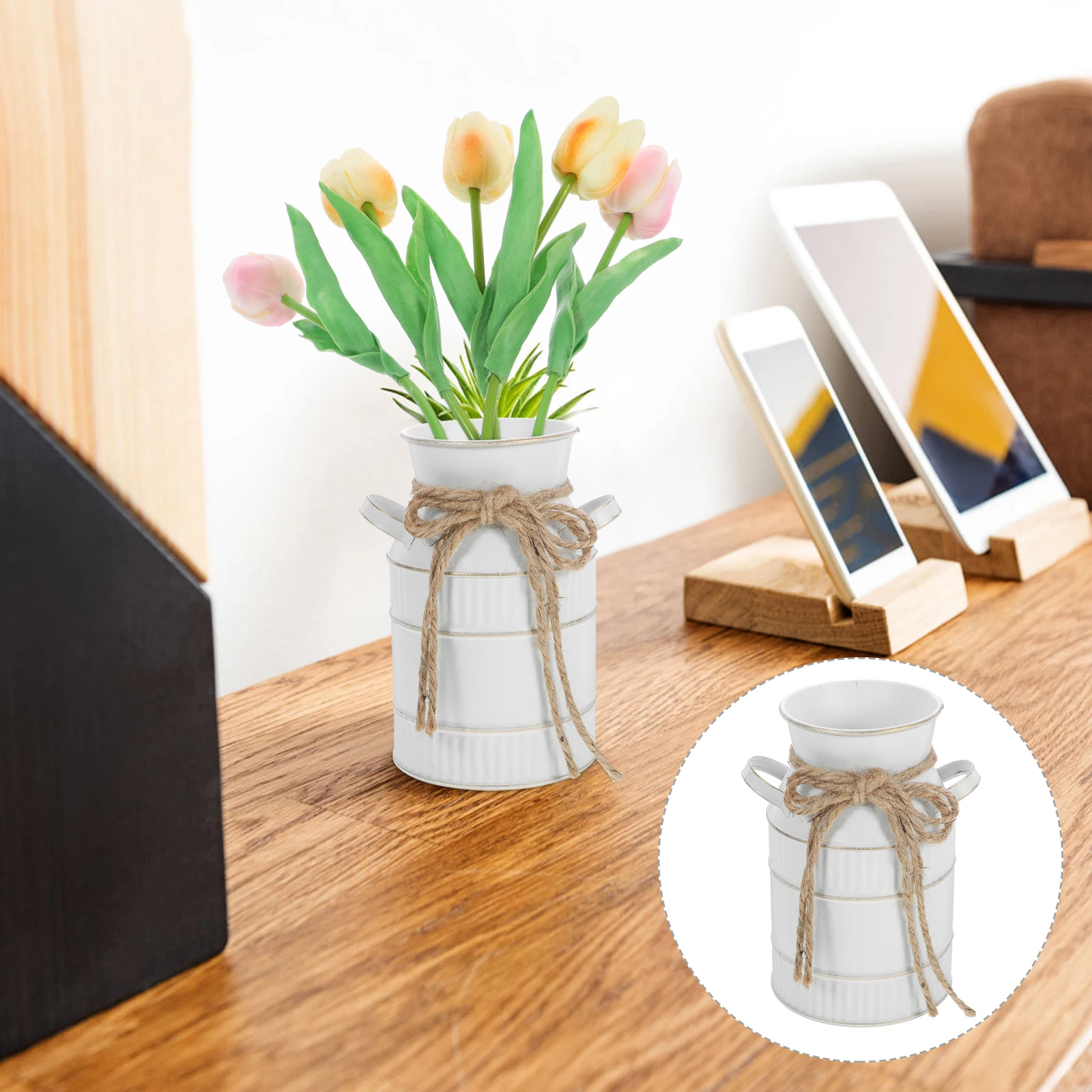 

Retro Milk Farmhouse Decor Jug Flower Jug Iron Vase Vase Metal Flower Planter for Large Vases For Flowers Home
