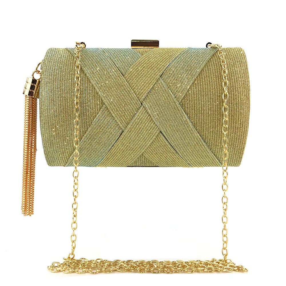 

Color-Shift Satin Fringe Clutch - Transformative Banquet Bag for Dinner & Evening Events Luxury Crocodile Texture Evening Clutch
