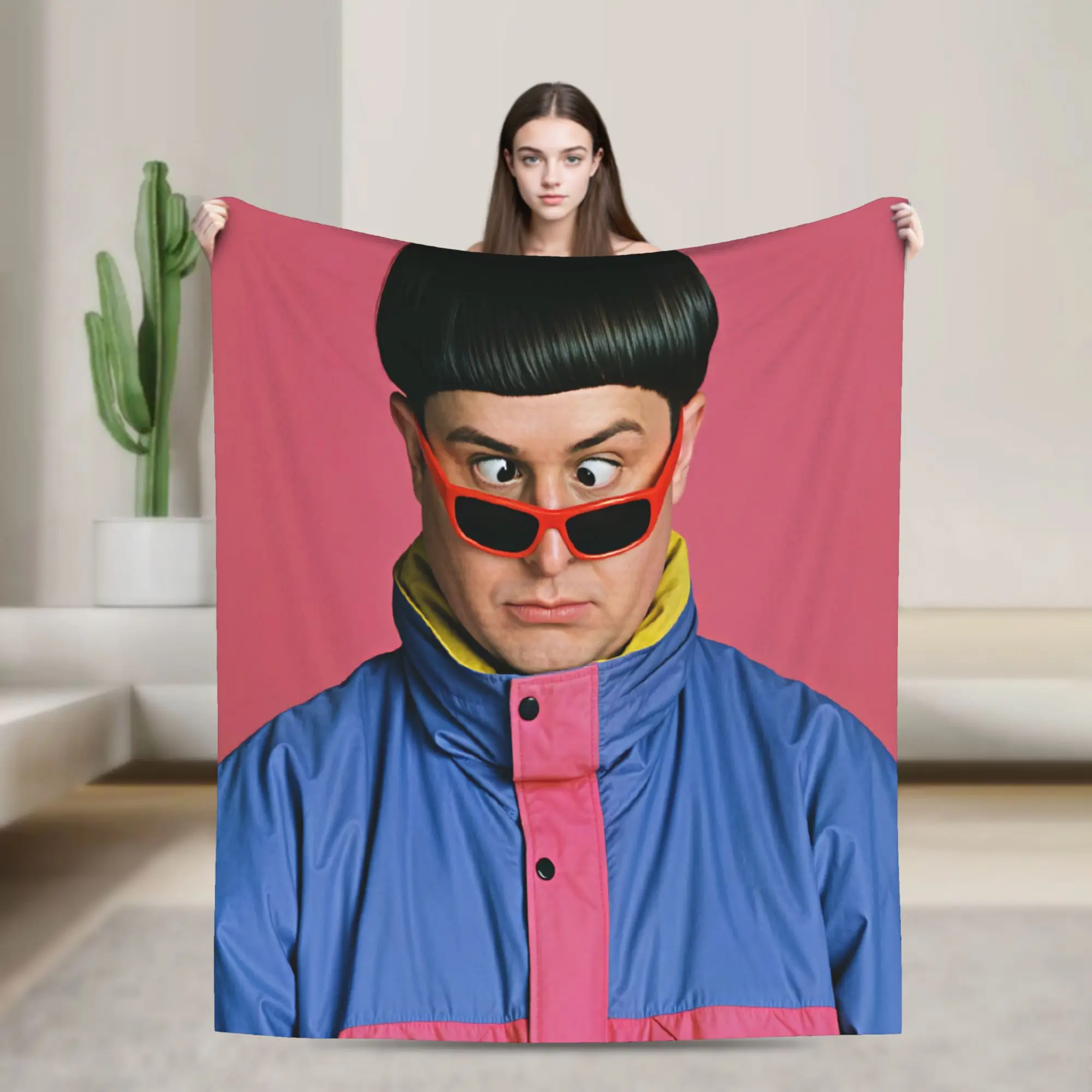 Oliver Tree Funny Portrait Flannel Blankets Warm Throw Blanket for Home Decor Decorative Street Trend Bedspread Sofa Bed Cover