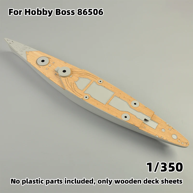 Model Upgrade Parts Laser Cut Wooden Deck Sheet with Self-Adhesive Anchor Chain for Hobby Boss 86506 Dunkerque Battleship 1/350