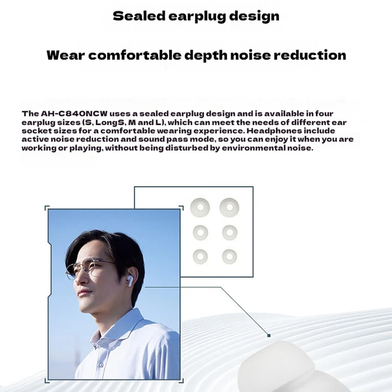 新発売 デノン AH-C840NCW 完全ワイヤレス Bluetooth ヘッドセット ノイズキャンセリング インイヤーイヤホン スポーツ Bluetooth 5.3 軽量