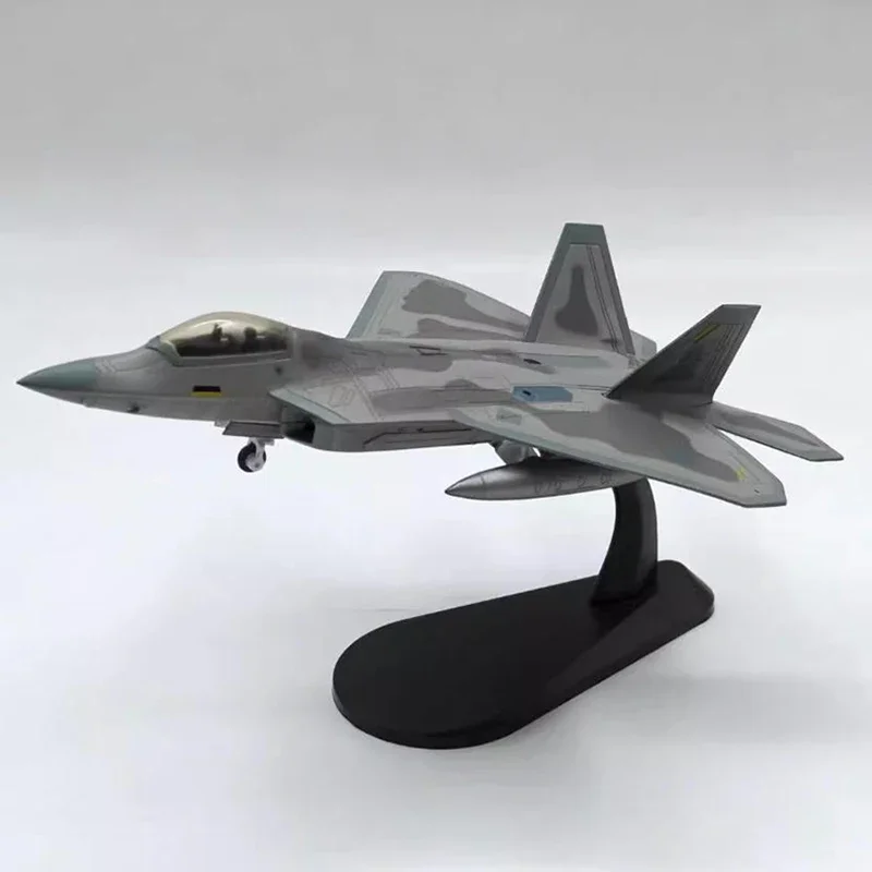 Diecast 1/100 F22 Fighter Jet Alloy Aircraft Model Adult Souvenir Collection Static Display Toys Gifts