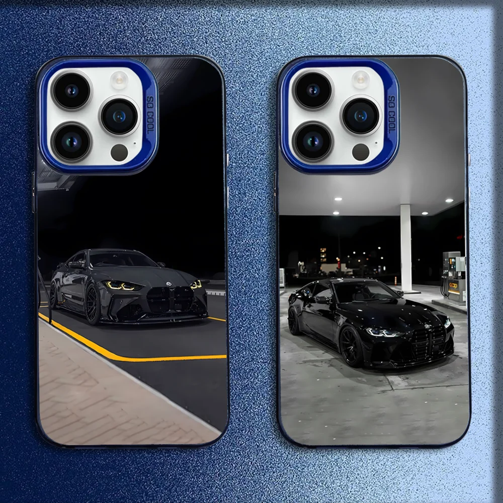 

Red Blue B-BMWES Car Phone Case For iPhone 16,15,14,13,12,11,Mini,Pro,E,MAX Blue Candy Matte Shockproof Cover