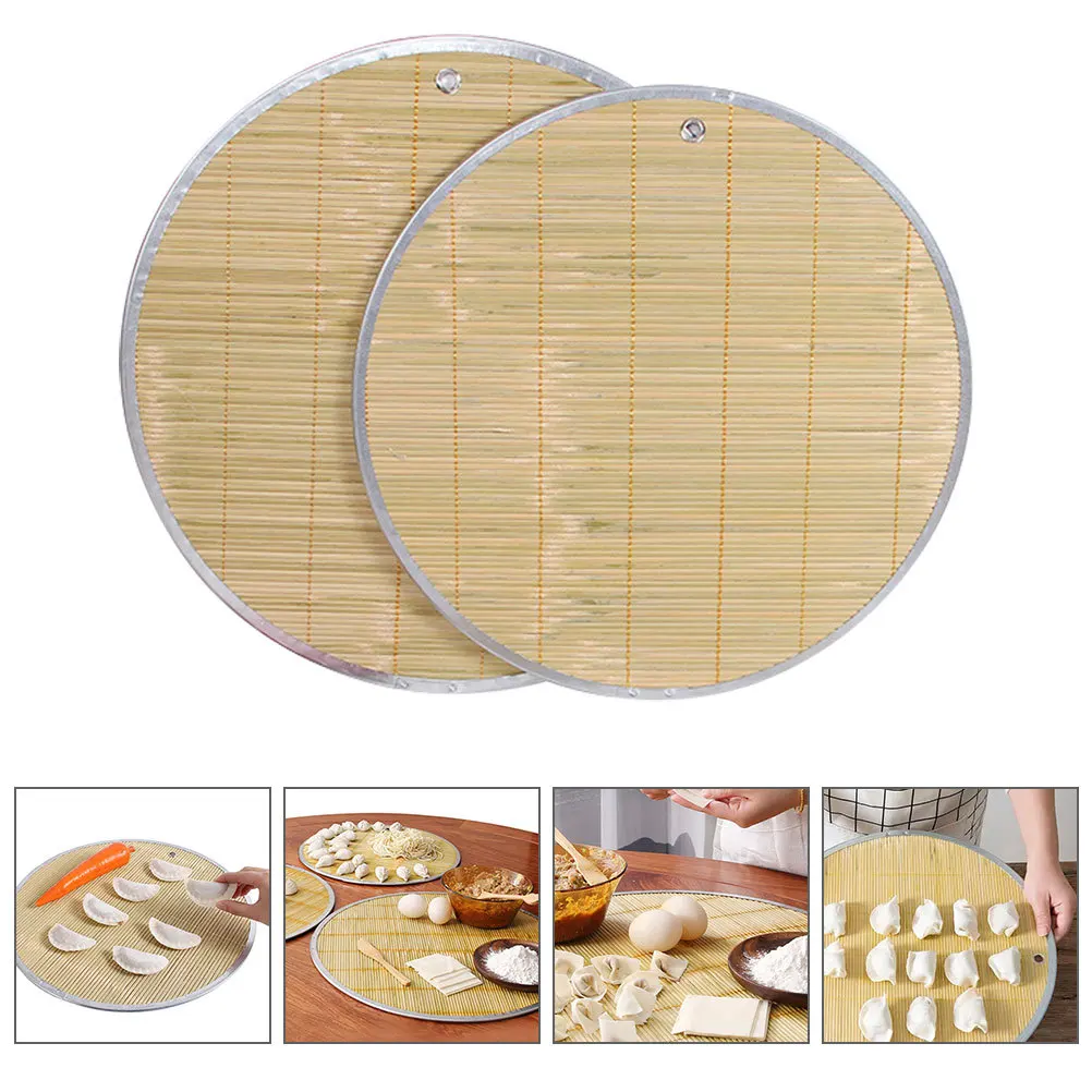 

2Pcs Premium Bamboo Dumpling Tray Non-Stick Food Storage Kitchen Supplies Practical Use Perforated Pizza Peel