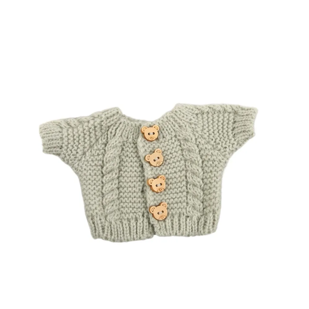 Sweet 20cm Doll Mini Knitted Sweater Handmade DIY Doll'S Clothing Kids Gift Replace Doll Dress Up Cotton Doll