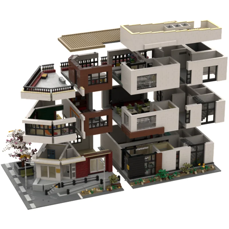 10338pcs MOC Ulsan Cultural Center Contemporary Architecture DIY Model Building Blocks Birthday Toys Gift