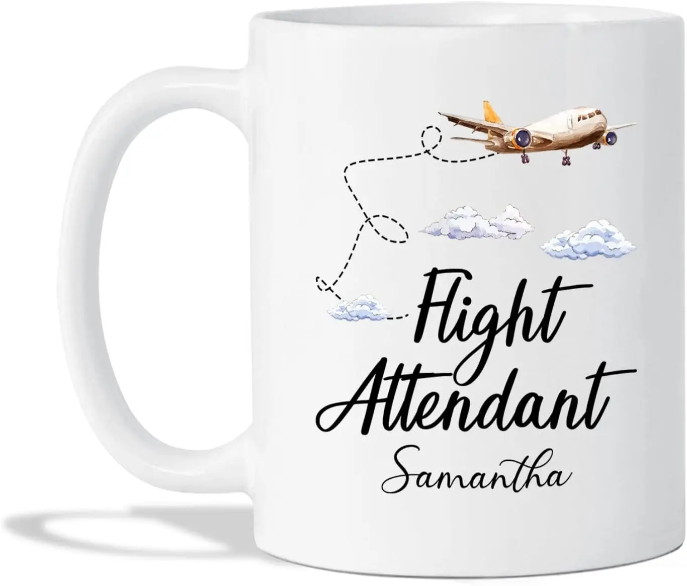 Customized Airline Attendant Graduation Present - Flight Attendant & Plane Tea Mug - Airline Attendant Gift For Women &