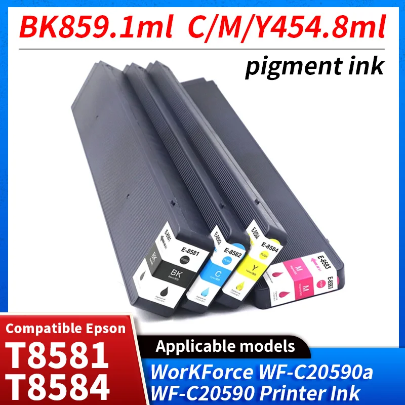 T8581 T8582 T8583 T8584 Ink Cartridge Compatible for EPSON WorKForce WF-C20590a WF-C20590 C20590 Inkjet Printer Pigment INK