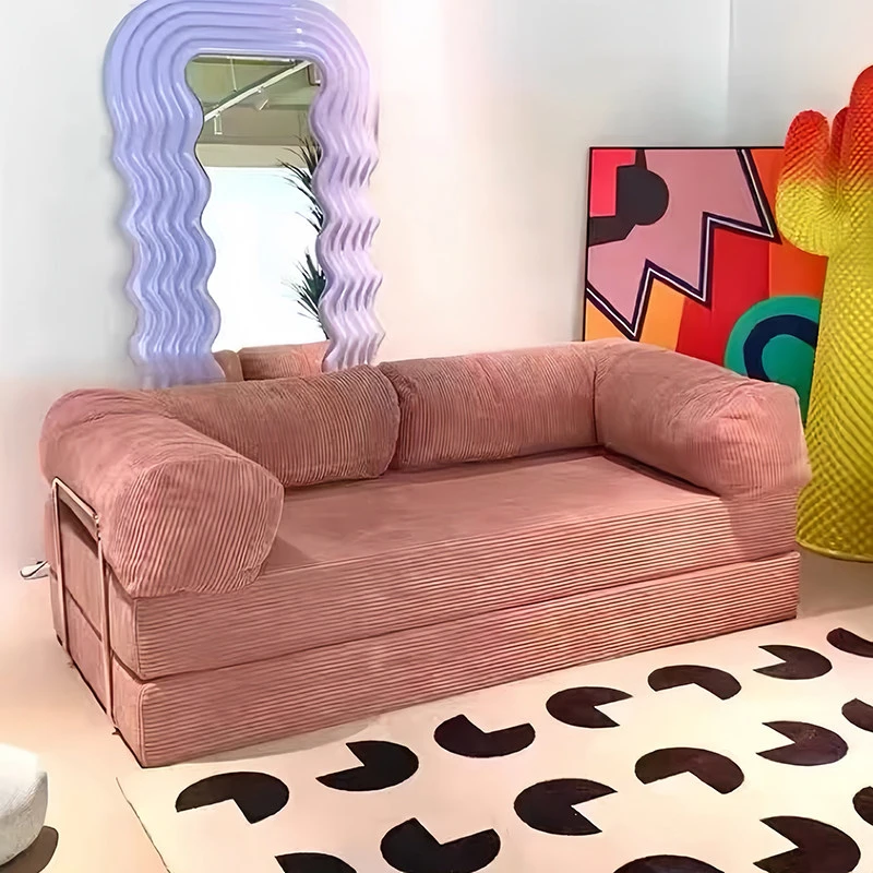 Colorful Modern Design Compression Folding Sofa Bed Combined Household Furniture Living Room Retractable Vacuum Packed Sofa