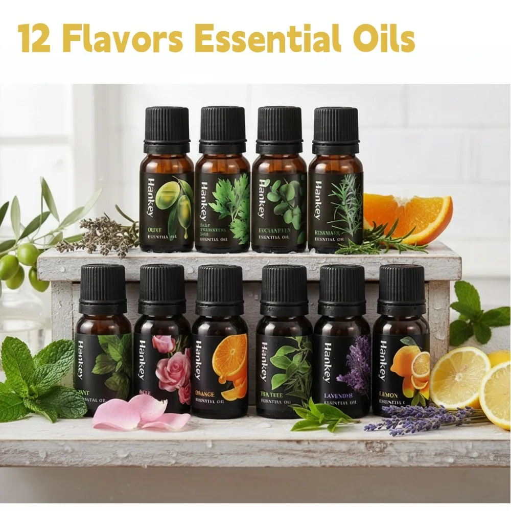 

12-ароматические эфирные масла, массажное масло для аромадиффузора, увлажнителя воздуха, естественная ароматерапия, снимает