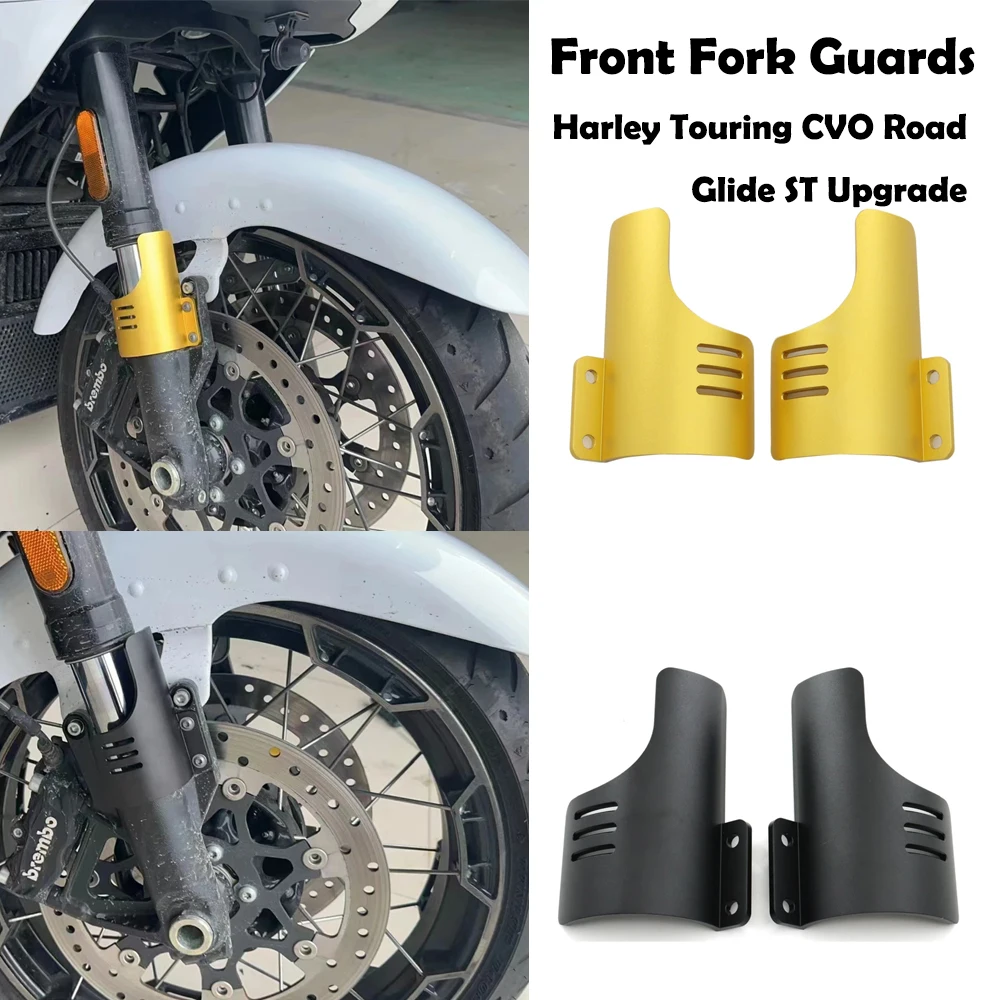 FOR Motorcycle Front Fork Guards Dust Protection Lower Fork Leg Deflector Shield NEW Harley Touring CVO Road Glide ST Upgrade