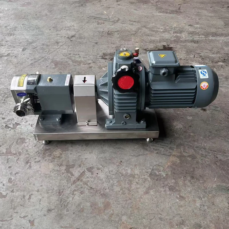 1Hp Food Grade Stainless Steel SS304 High Viscosity Rotary Lobe Pump With Mechanical Stepless Speed Regulation