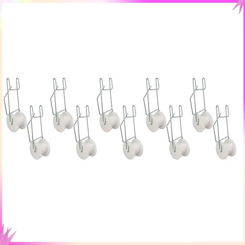 B50C Galvanized PP Heat 15M Twine Tomato Roller Hooks Vine Crop Trellis Space Saving For Cucumber 10Pcs