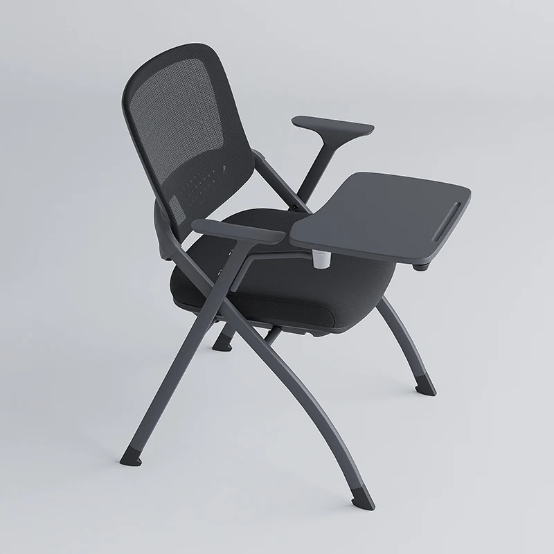 Folding Training Chair with Table Board  Chair  Folding Chair Meeting Room Meeting Dark Grey Plastic Training