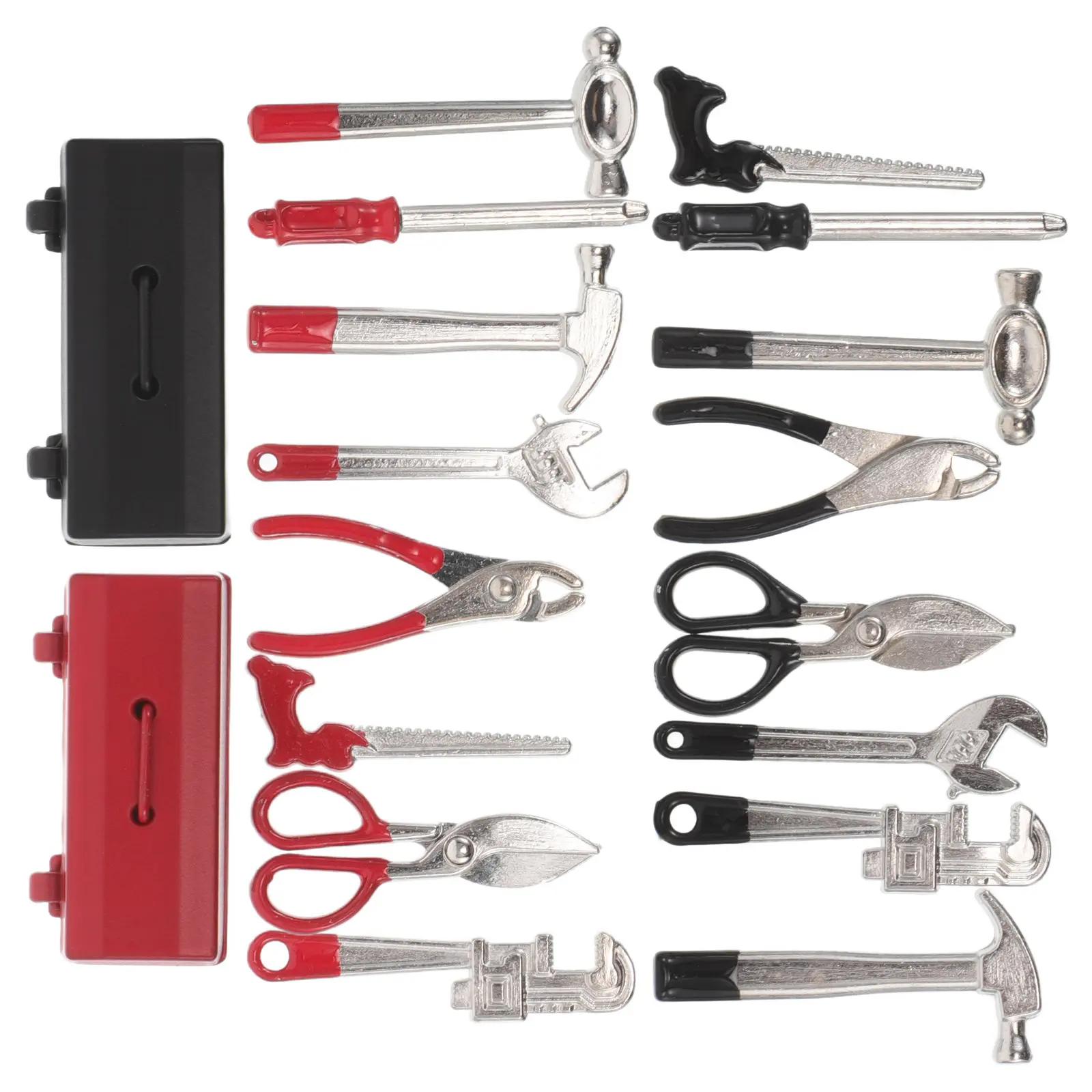 

2 комплекта миниатюрных инструментов для кукольного домика, компактный реалистичный набор мини-инструментов для украшения кукольного домика, миниатюрные строительные инструменты для хобби