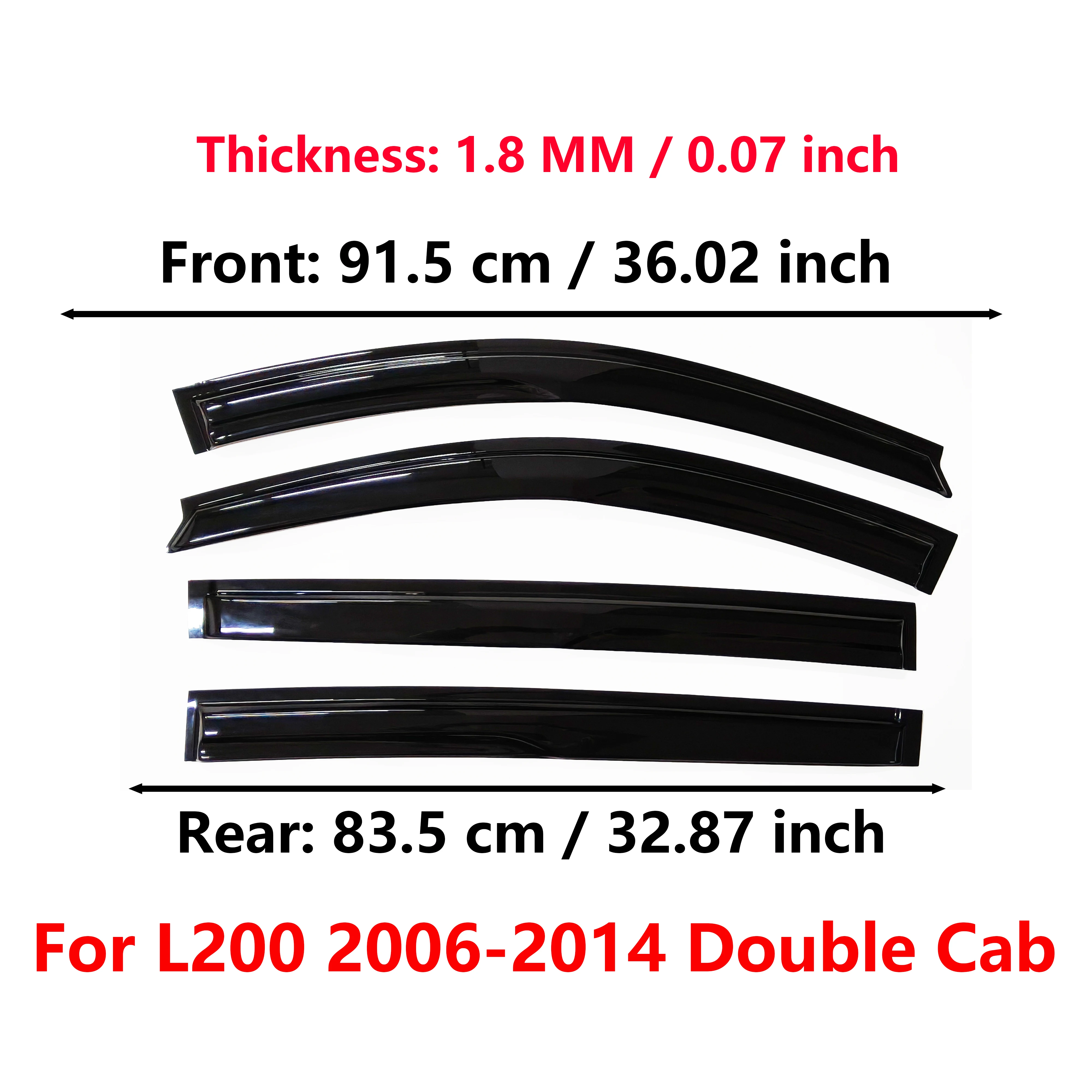 Car Window Visors For Mitsubishi L200 Triton 2006 2007 2008 2009 2010 2011 2012 2013 2014 Window Sun Shades Rain Guards